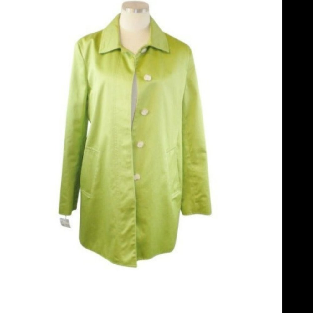 Coach Sz Med Green Hidden Button Signature C Linin